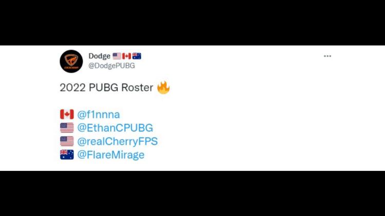 Dodge changed their PUBG roster