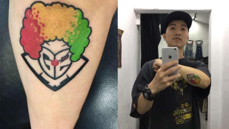 A real fan - the gamer got a tattoo of the clown version of the G2 Esports logo