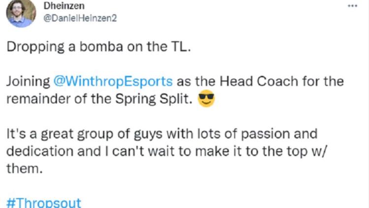 Winthrop University has acquired a League of Legends coach