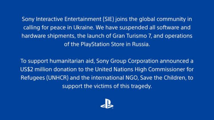 Sony suspends the supply and operation of the PlayStation Store in Russia