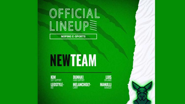 NoPing e-sports announced a new Dota 2 roster