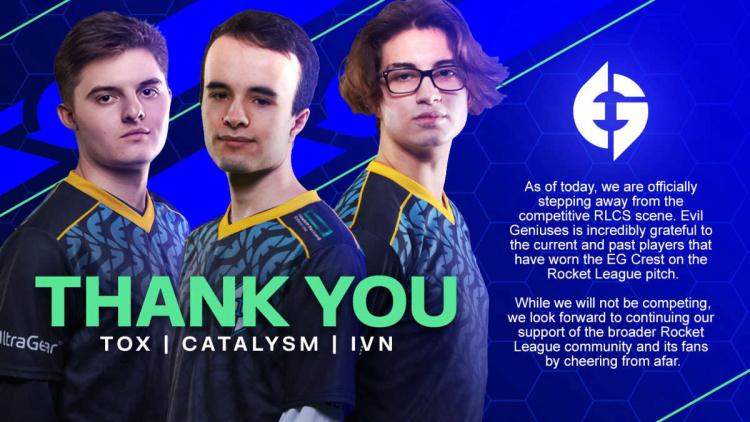 Evil Geniuses said goodbye to the Rocket League roster and left the discipline