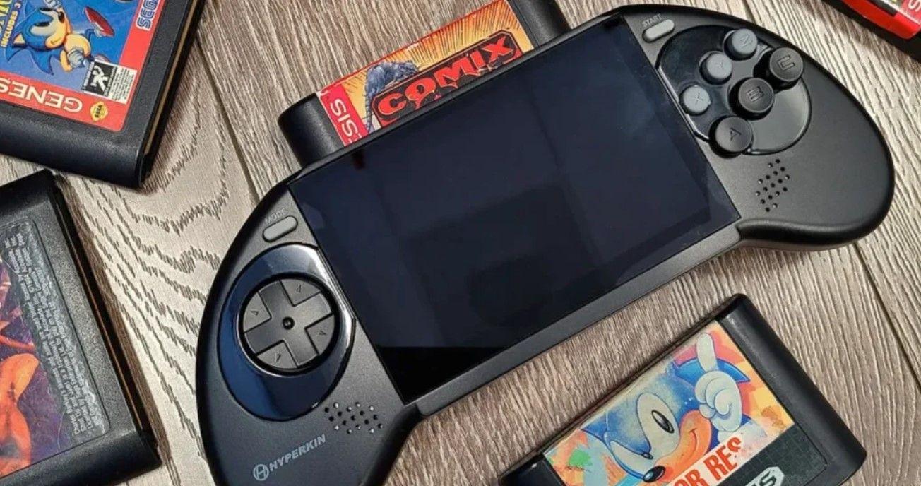 A handheld Sega Genesis / Mega Drive has been unveiled, capable of playing original cartridges