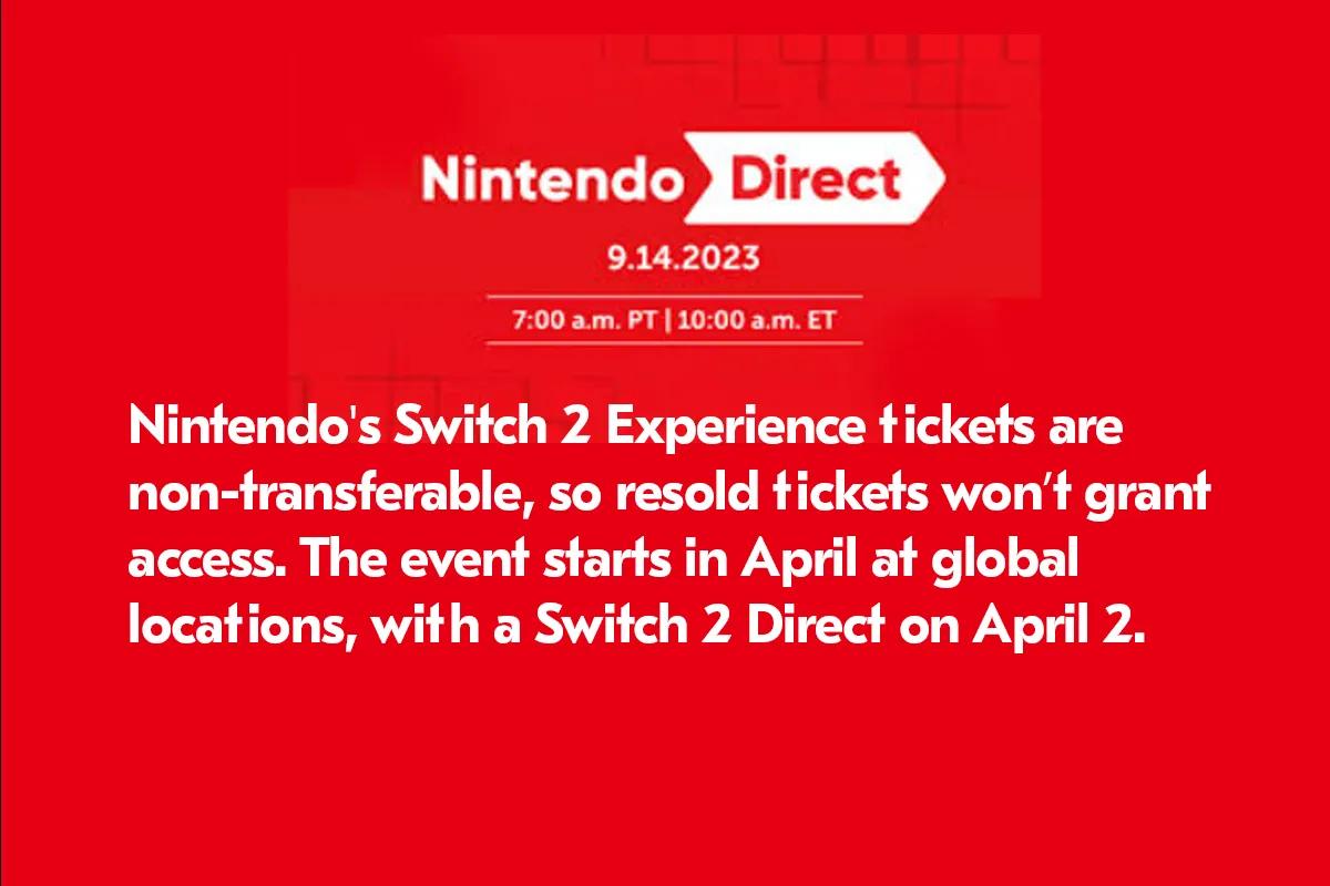 Non-Transferable Nintendo Switch 2 Experience Tickets on eBay