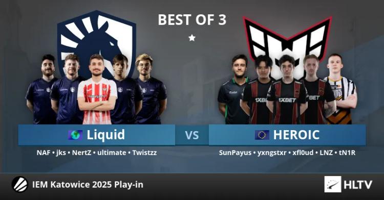 HEROIC defeats Team Liquid at the Final Match of Day 1 at IEM Katowice 2025