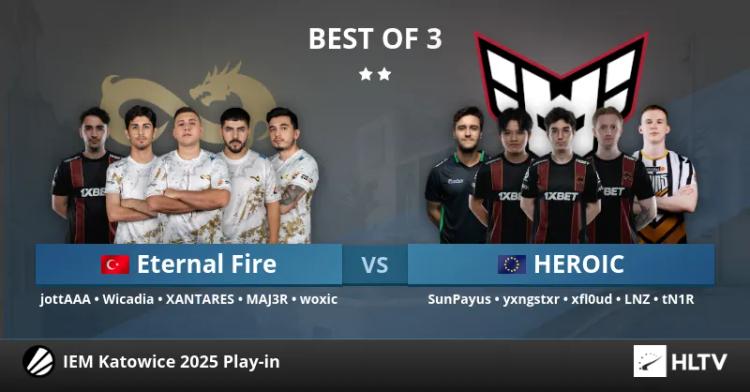 Eternal Fire Claim Victory Over HEROIC in a Tense Match at IEM Katowice 2025