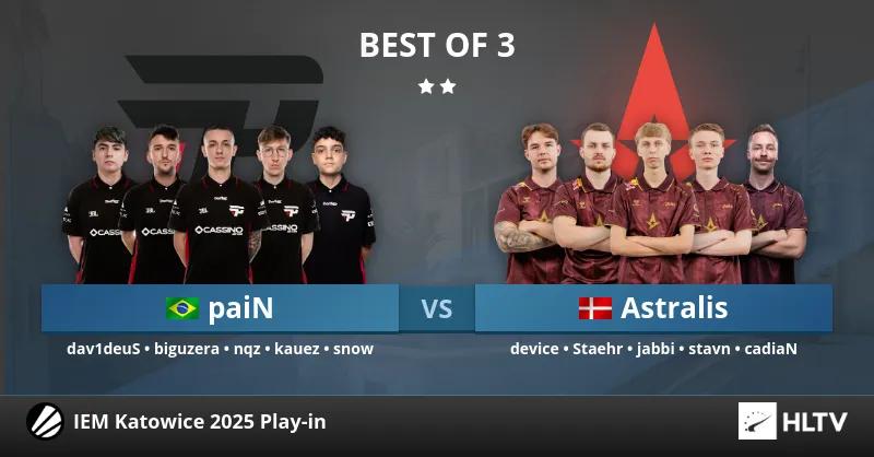 Astralis Secure a Spot in the IEM Katowice 2025 Group Stage with a Win Over paiN Gaming