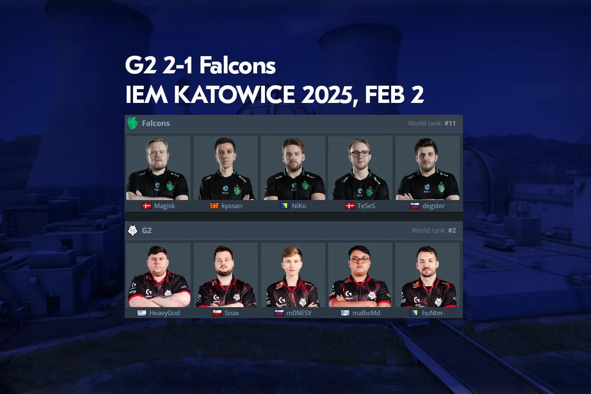 G2 Nearly Fall to Falcons at IEM Katowice 2025