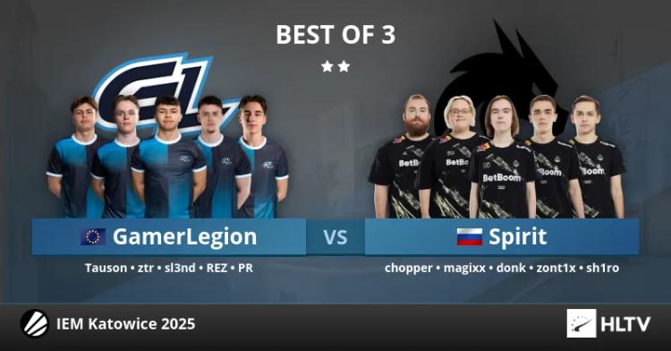 Team Spirit Secures Playoff Spot with Victory Over GamerLegion in Lower Bracket Final at IEM Katowice 2025