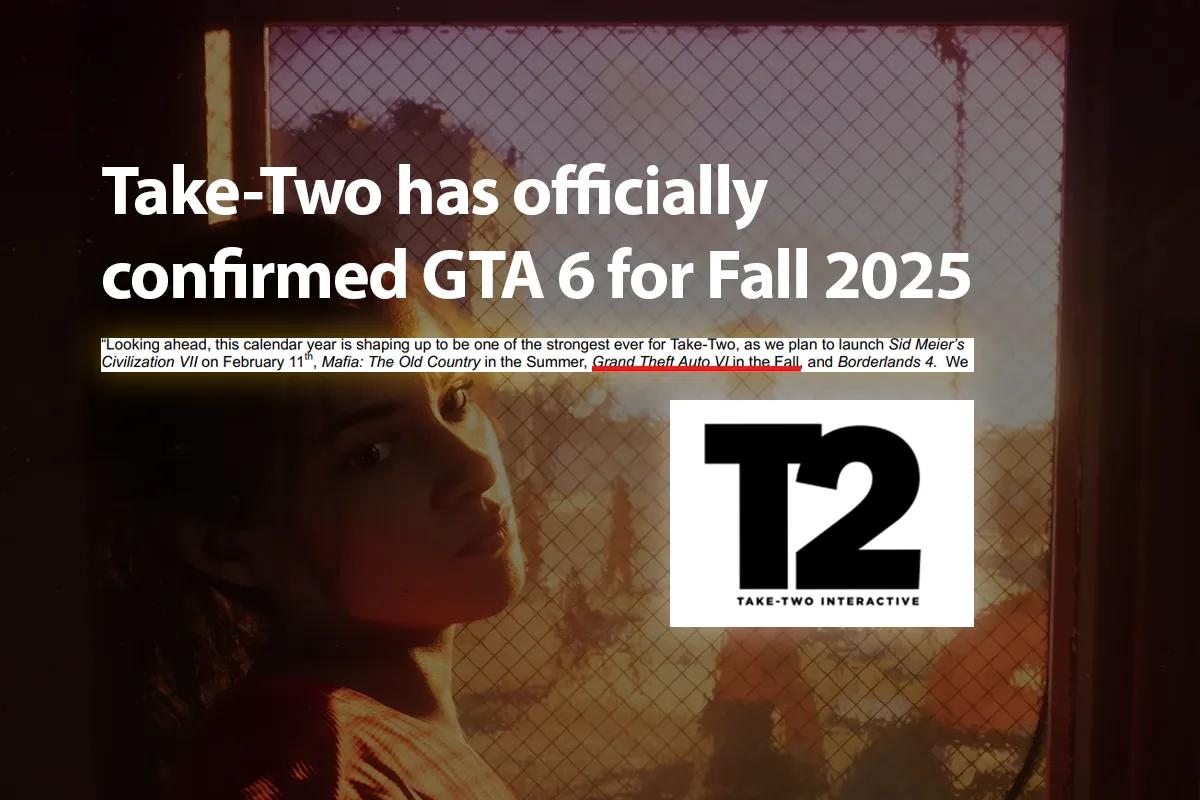 GTA 6 Confirmed for Fall 2025 Release in Take-Two’s Latest Report