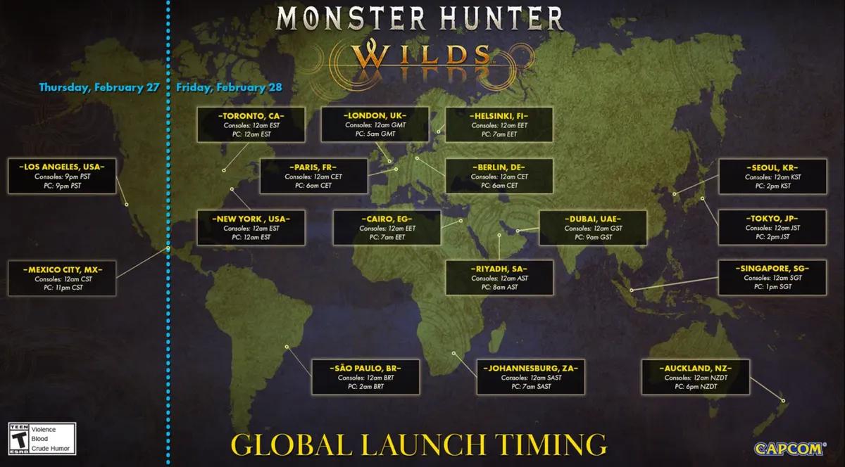 Monster Hunter Wilds Release February 27-28 - MH Wilds Exact Release Time