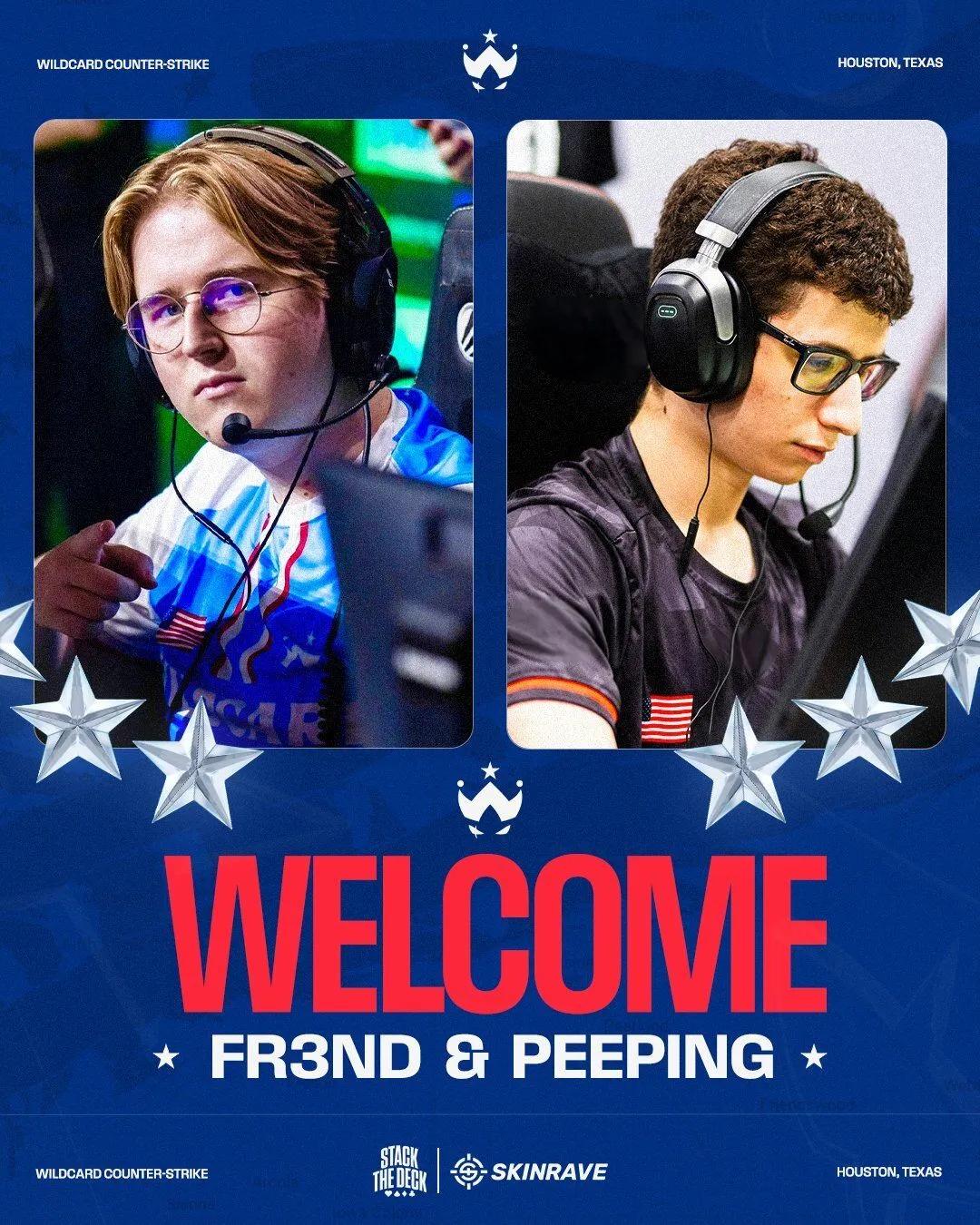Wildcard announces replacements for stanislaw and phzy: Peeping and fr3nd join the main CS2 roster