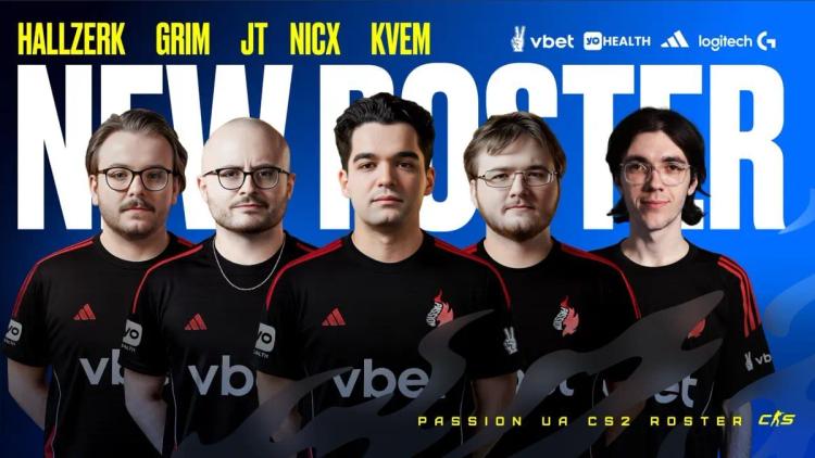 Official: Passion UA unveils new CS2 roster featuring Complexity quartet and Kvem