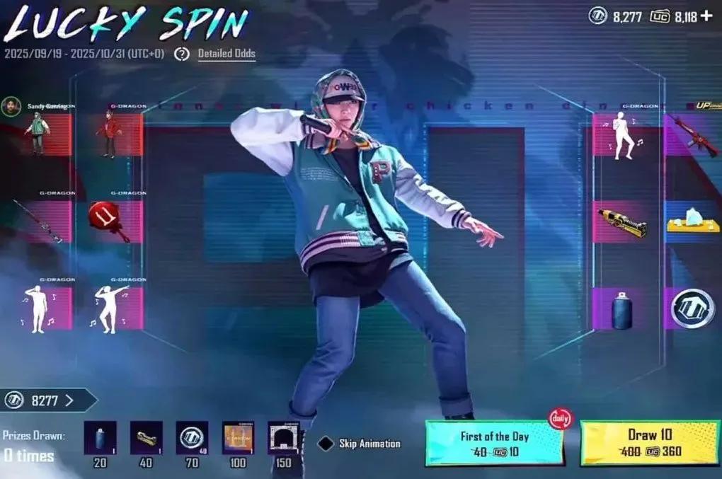PUBG Mobile x G-Dragon Collaboration: Lucky Spin, Rewards, and Exclusive Content