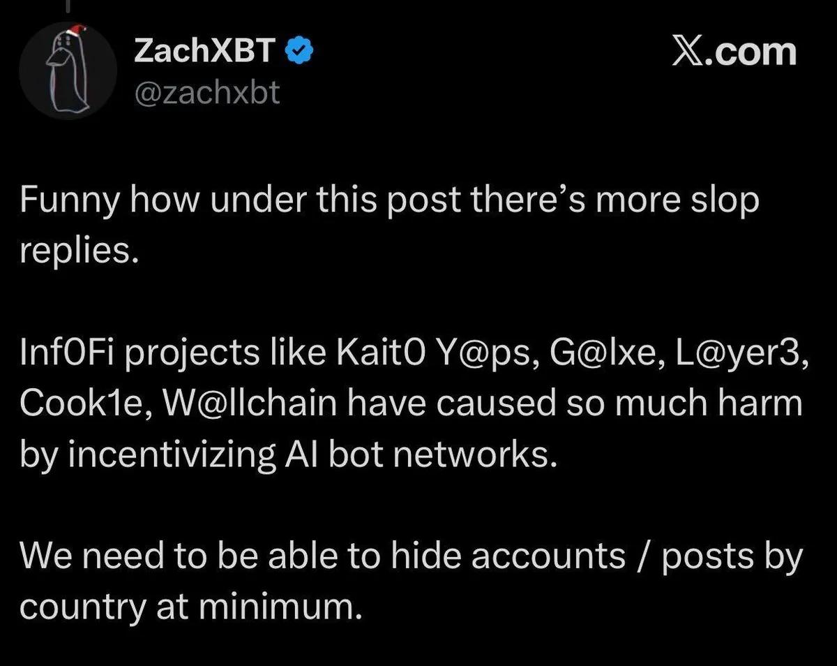 ZachXBT Criticizes InfoFi Projects for Encouraging AI Bots