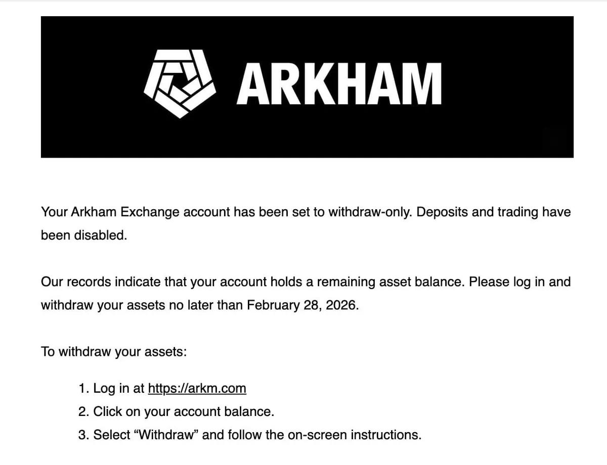Arkham Exchange: CEO Denies Shutdown Rumors, But Users Are Getting Emails With a February 28 Deadline