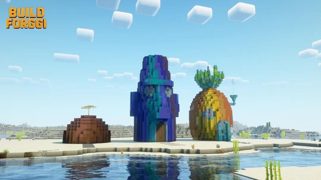 Minecraft Player Recreates SpongeBob’s Conch Street in Stunning Detail