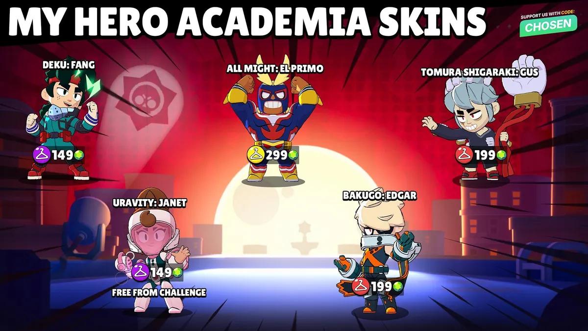 Brawl Stars x My Hero Academia — All Skins Revealed for Starr Patrol Season