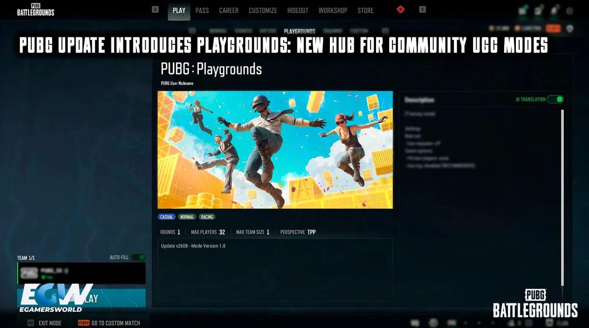 PUBG Update Introduces Playgrounds: New Hub for Community UGC Modes