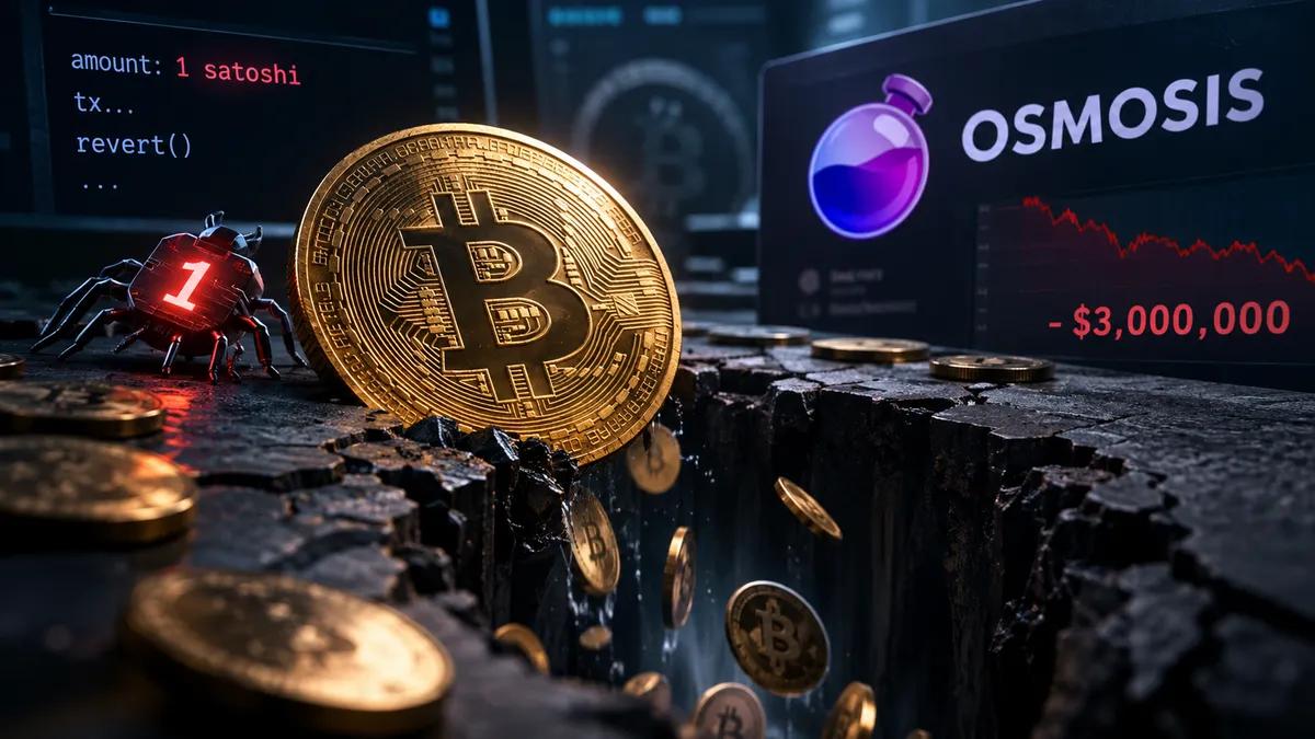 A One-Satoshi Bug Just Blew a $3 Million Hole in Osmosis's Bitcoin Fund