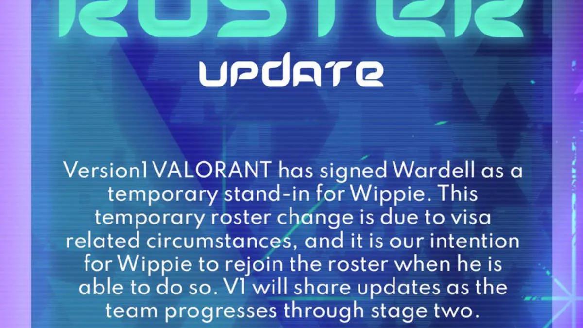 Wardell joins Version1 as a stand-in