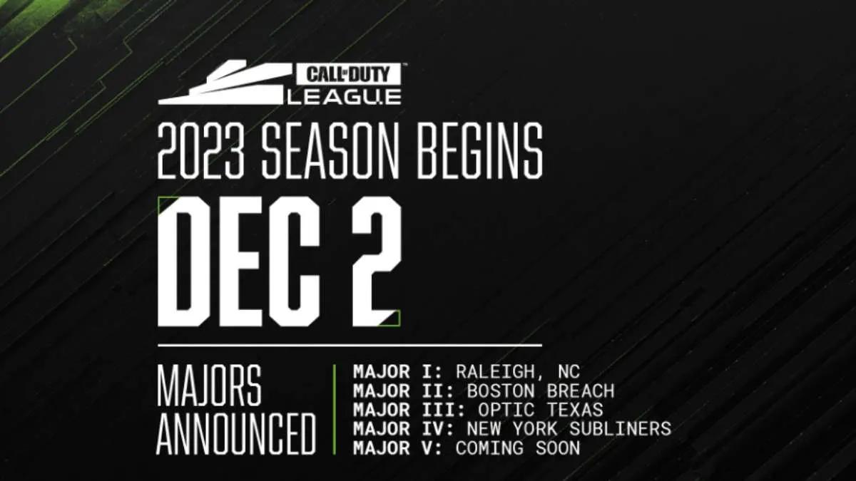 The Call of Duty League 2023 season starts on Friday, December 2