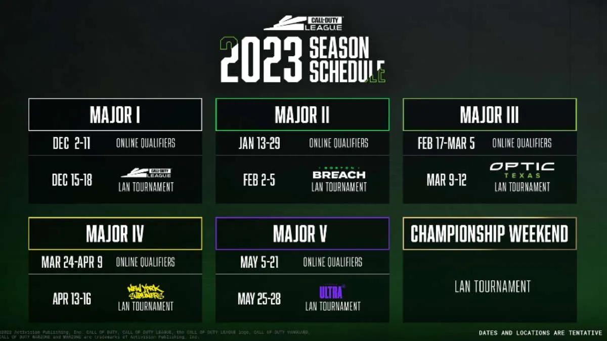 Schedule and participants of Call of Duty League 2023