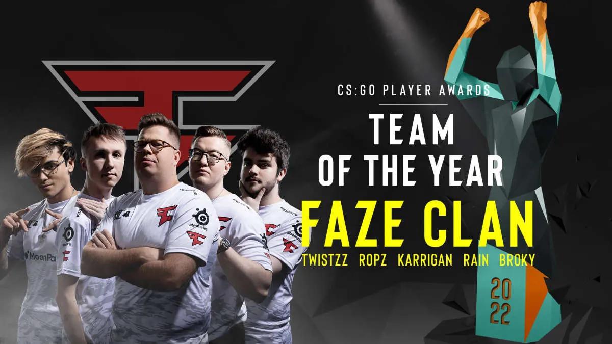 FaZe Clan became the best team of 2022 according to ESL