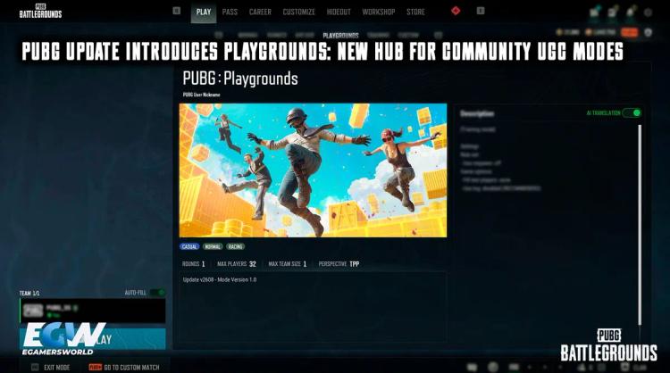 PUBG Update Introduces Playgrounds: New Hub for Community UGC Modes