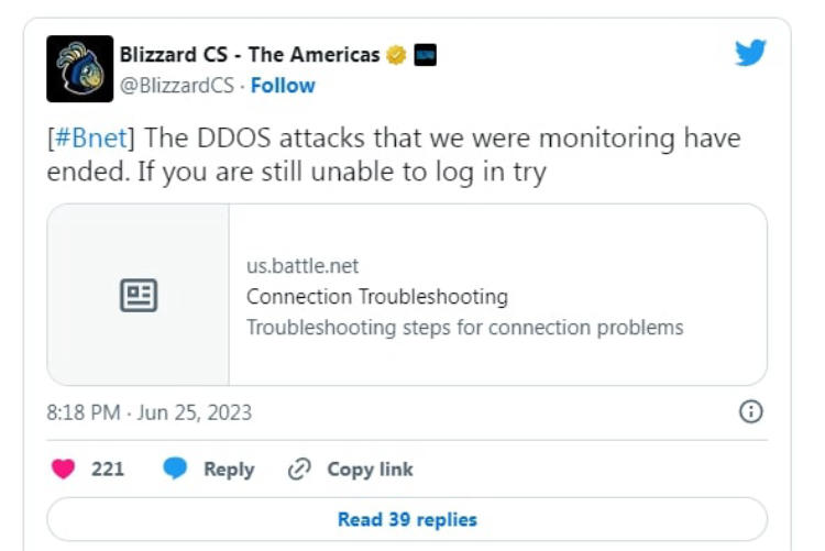 Battle.Net Under DDoS Attack