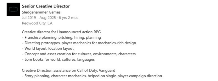 Call of Duty Developers Are Working on a New Action RPG Video Game 1