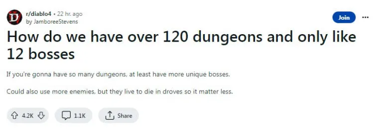 Diablo 4 Players Furious Over One Major Issue with Dungeon Bosses!. Photo 1