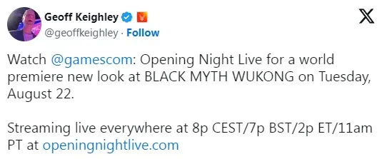 Black Myth: Wukong to Debut Exciting New Preview at Gamescom 2023 Opening Night Live. Photo 1